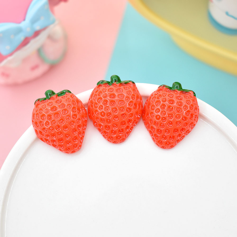 Tech Accessories Phone - 30 Uds. Kawaii Flatback Strawberry Resin