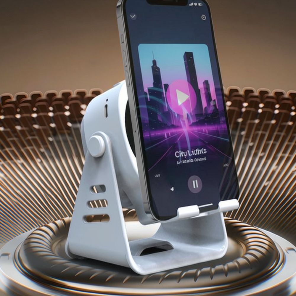 Tech Accessories For Home Office - Soporte para teléfono con altavoz Bluetooth